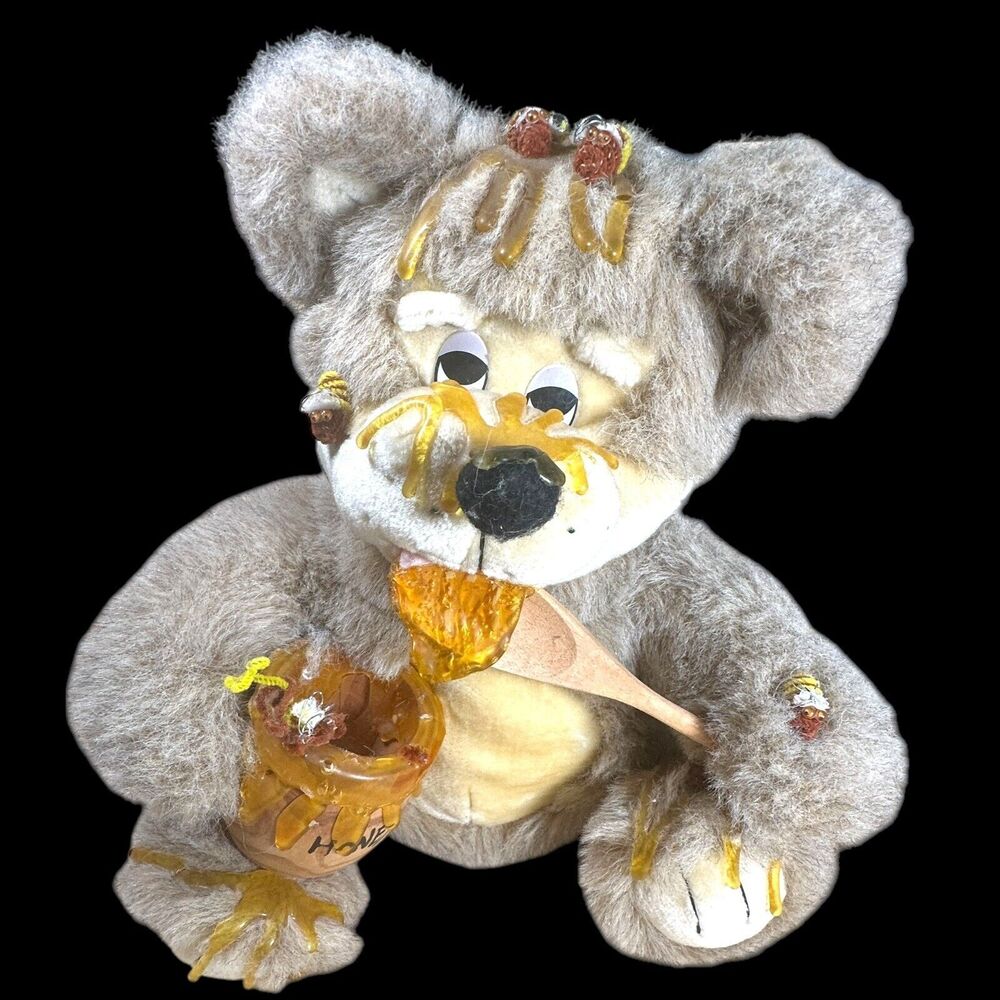 Vintage 14” Gomer by Orzek Honey‎ Bear Plush Stuffed Animal - Honey & Bees